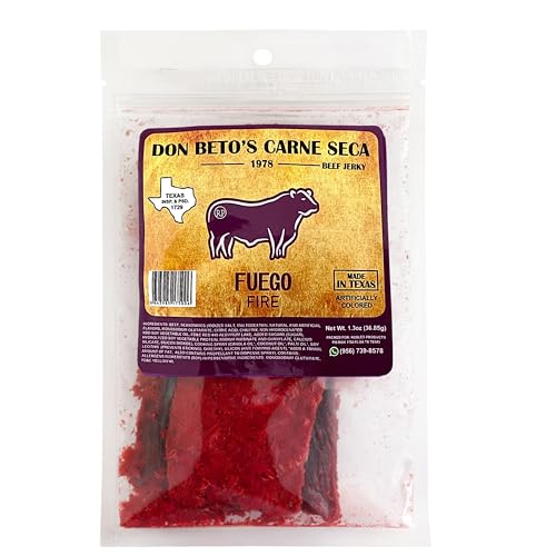 Don Beto's Carne Seca Fuego Fire Beef Jerky, Made in Texas, 1.3 oz