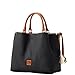 Dooney & Bourke Handbags for Women, Pebble Grain Leather Satchel Bag with Top Handles & Crossbody Strap - Black