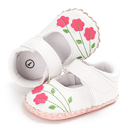 Miamooi Infant Baby Girls Dress Shoes Handmade Flower Princess Mary Jane Flats Toddler First Walkers Sneaker Crib Wedding Dress Shoes #TOP28