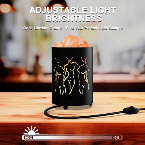 Image of Shineled Himalayan Salt Lamp, Natural Crystal Salt Rock Lamp, Body Art Salt Lamp, Wired Dimmable Salt Crystal Lamp, for Meditation, Home Decor & Gifts