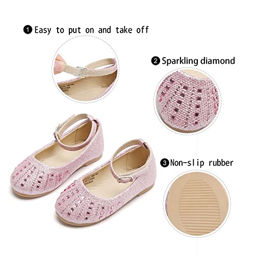 Image of GINFIVE Toddler Girls Dress Shoes Little Girls Mary Janes Ballerina Flats Shoes Toddler