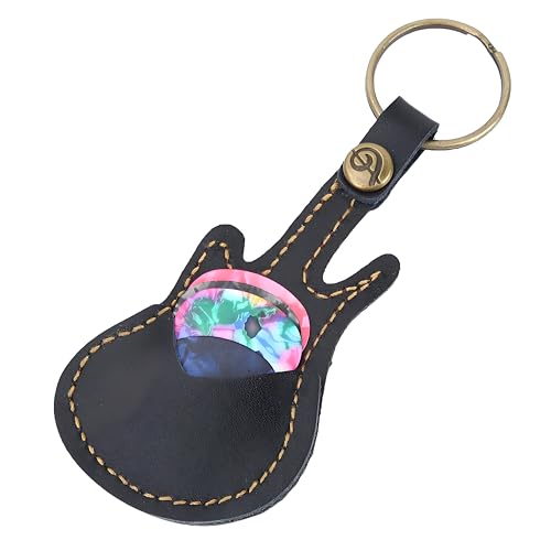 Drfeify Plektrum-Halter Car Model Parts für Gitarren, Tragbarer Plektrum-Koffer Tasche Plektrum-Halter mit Plektrum-Zubeh?r(Schwarz) Guitar General Accessories Model Toy