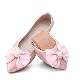 Pink Women's Foldable Ballet Flats Casual Rhinestone Sparkly Wedding Ballerina Shoe Comfort Slip on Flat Shoes Size 8.5