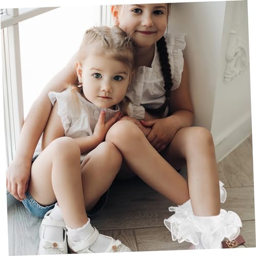 Lace Ruffle Socks for Toddler Girls Soft Cotton Lace Socks 6-8 Years for Dressy Occasions4