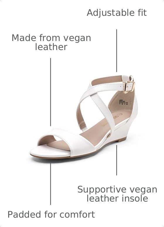 Image of DREAM PAIRS Women's Low Wedge Sandals Ankle Strap Heel Sandal Open Toe Wide Dress Summer Shoes