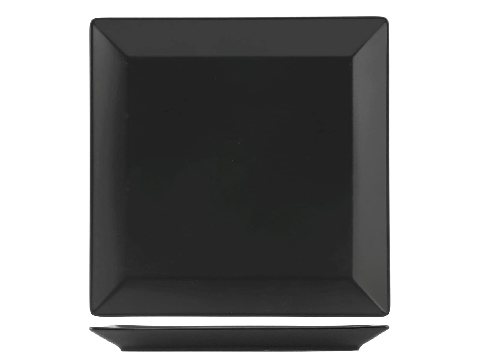 H&H 6 Plates Stoneware Osaka Black top 24x24 cm