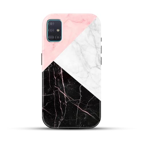 Image of COLORflow Back Cover Compatible with Samsung Galaxy A71 | Beautiful Black White Pink Marble | Designer Printed Glossy Armoured Bumper Back Cover Compatible with Samsung Galaxy A71