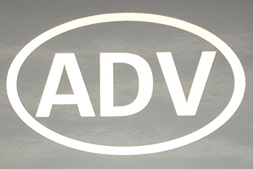 CMI 2-Pack ADV Reflective White Decal | Adventure Motorcycle Decal | Premium Quality Vinyl | Single Use | Rectangular | Letter Print | Outdoor Use