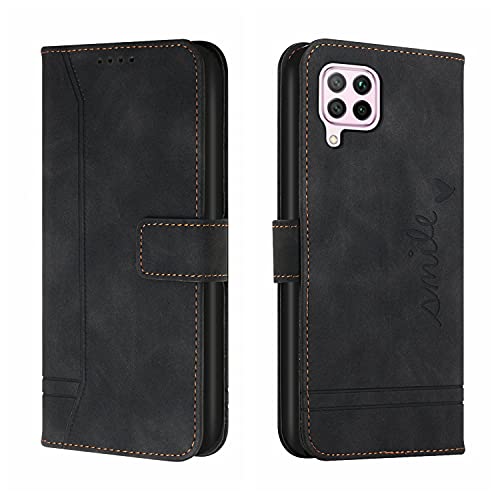 Bravoday Cover per Huawei P40 Lite 4G / Nova 6SE / Nova 7i, Flip Custodia in Pelle PU Portafoglio Custodia per Huawei P40 Lite 4G / Nova 6SE / Nova 7i, con Slot per Schede, Nero
