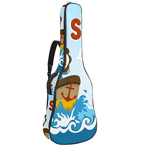 Housse de transport rembourrée imperméable Oxford avec bandoulière réglable Motif lion sur bateau - Les Beatles, Paul McCartney, John Lennon, RIngo Starr, George Harrison Housse de transport rembourrée imperméable Oxford avec bandoulière réglable Motif lion sur bateau