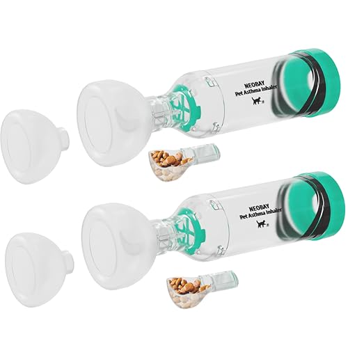 Neobay Cat Inhaler Spacer with Unique Panic Soother – Two Sets Included, 2 Pairs for Convenient Use (Backup Inhaler for When One is Still Not Dry After Cleaning)
