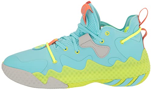 Adidas Harden Vol. 6 Basketball Shoe, Pulse Aqua/Team Semi Sol Orange/Solar Yellow, 5 Us Unisex Big Kid #TOP7
