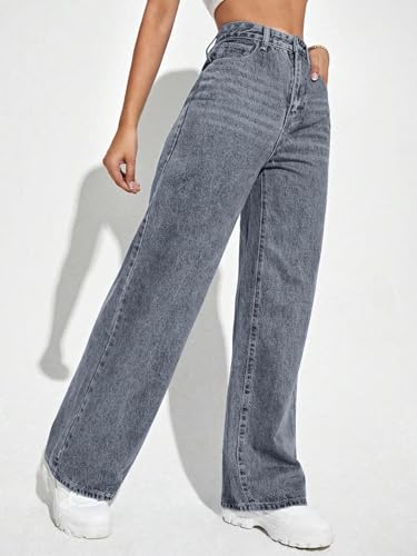 Image of TAGAS Women's High Waisted Wide Leg Jeans - Baggy Denim Pants, Loose Fit Casual Straight Leg Pant for Girls & Womens