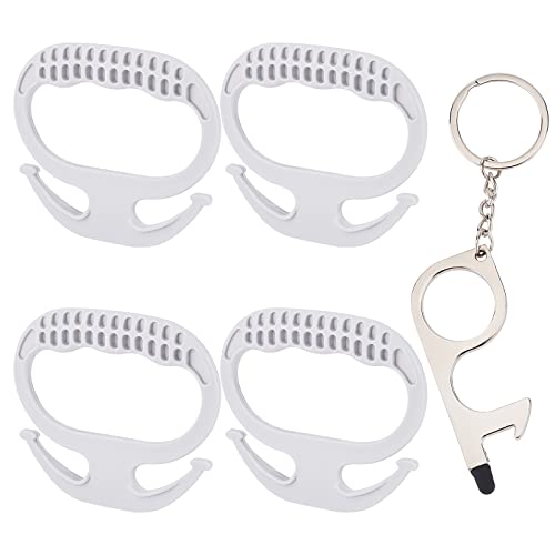 AHANDMAKER 4 Pcs Poignées de Porte-Sac d’épicerie, Porte-Sac à provisions Durable poignées sans poignée de Porte Tactile ouvre-Porte poignée Crochet de poignée Support secondaire pour Plusieurs Sacs Cover