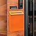 ＫＬＫＣＭＳ Wall Mounted Mailbox Letter Box Modern Decorative Large Capacity Metal Postbox Drop Box for Outside Home Front Door, Orange