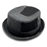 [ルーベン] RUBN BLACK CLECTION 別注デザイン 大きいサイズも選べる デニムパッチ ポークパイハット バケットハット バケハ パッチワーク ハット 切替え XL ブラック