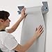 MorningRo 60 Inch Paper Roll Holder Wrapping Paper Wall Mounted Roll Rack Holder Adjustable Reliable Kraft Scroll Dispenser for Vinyl, Kraft, or Other Rolled Materials (Silver)