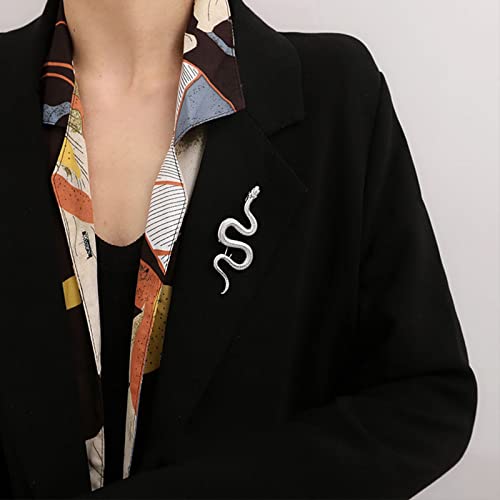 Image of Punk Men Snake Gold Brooch for Women Brooch Lapel Pin,Snake Chain Brooch Pin Coat Jewelry Accessories Brooch Shawl Pin for Women Girls Collar Brooch
