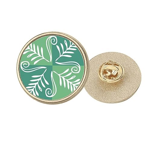 Broche ronde Mexique vert en métal doré M parfaite pour personnaliser un blazer de bureau