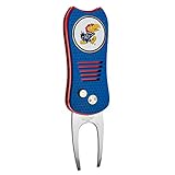 Team Golf NCAA Kansas Jayhawks Retractable Divot Tool with Double-Sided Magnetic Ball Marker, Features Patented Single Prong Design, Causes Less Damage to Greens