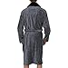 Regency New York Coral Fleece Robe Grey Black Collar Large/X-Large