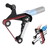 Belt Sander Adapter for Angle Grinder Spindle Thread US 5/8-11 Pipe Tube Polisher Pipe Sander Attachment 20-40mm Belt with 10PCS Belt