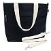 Canvas Market Tote by Abbot Fjord - Large Travel Bag With Outer Zipper Pocket (Black)