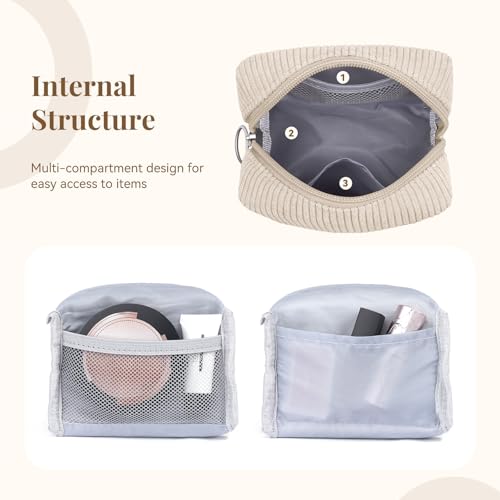 MAGEFY Corduroy Makeup Bag Beige