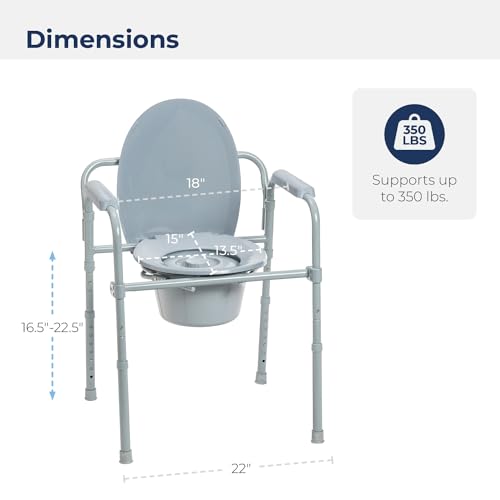 Drive Medical 11148-1 Folding Steel Bedside Commode Chair thumb #1