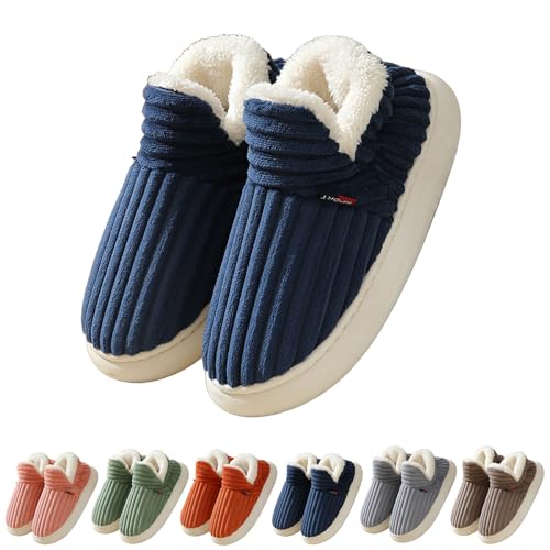 Slipper Booties Women Men, Cozy Stylish Winter Fuzzy Warm Thick-Soled Plush House Cloud Slides