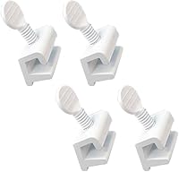 QCAA Small Sliding Window Security Locks, Extruded Aluminum White Coated, 4-Pack - Secure Closed or Vent Position, Fits 1/8" Rails, Made in Taiwan