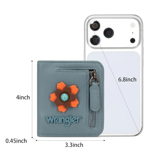 Image of Montana West X Wrangler Small Womens Wallet Slim Rfid Blocking Wallets Bifold Credit Card Holder Wallets with Clear ID Window