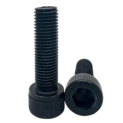 M10-1.25 x 35mm Socket Head Cap Screws Bolts,12.9 Grade Carbon Steel Hex Socket Cap Cup Fine Thread Screws Bolts,Black Oxide Finish(4Pcs)