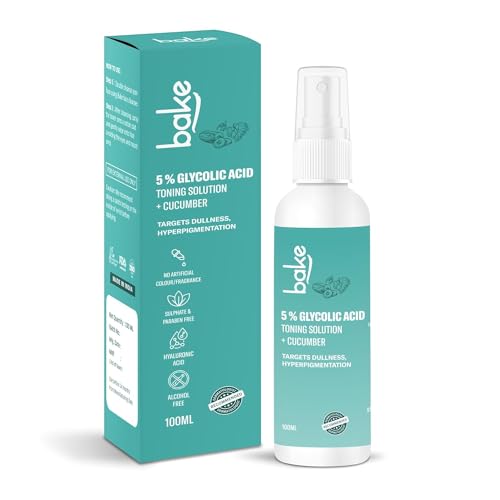 B.AK E 5% Glycolic Acid Toner with Hyaluronic Acid for Pigmentation, Tan Removal & Pore Tightening | For Combination skin, Oily, Acne Prone skin | Glowing & Brightening Skin | 100ml