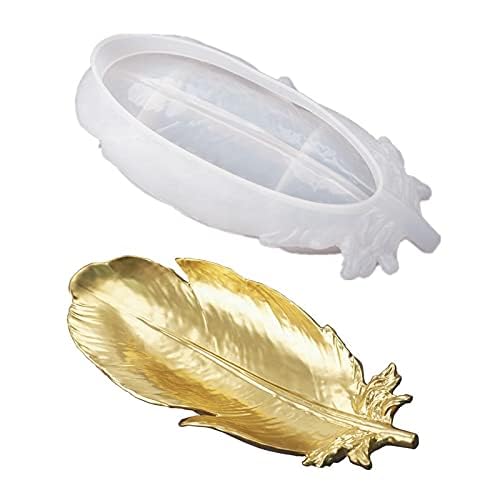 keshav creations Silicon Feather Shaped Tray Moulds for Epoxy Resin Casting, Creative DIY Multipurpose Transparent Silicone Tray Mold for Jewelry, Keychains, Rings, Storage Holder-picture-25