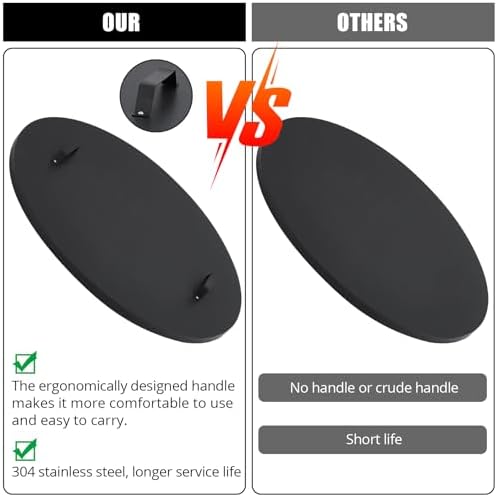 MemoryField Stainless Steel Fire Pit Cover for Bonfire,38" Round Lid with Handle, Fits Inset Fire Pits, Ideal for Outdoor Patio & Camping, Black - 3