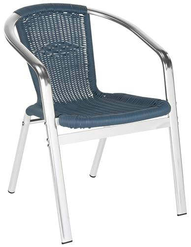 SAFAVIEH Home Collection Wrangell Teal Indoor-Outdoor Stacking Arm Chair