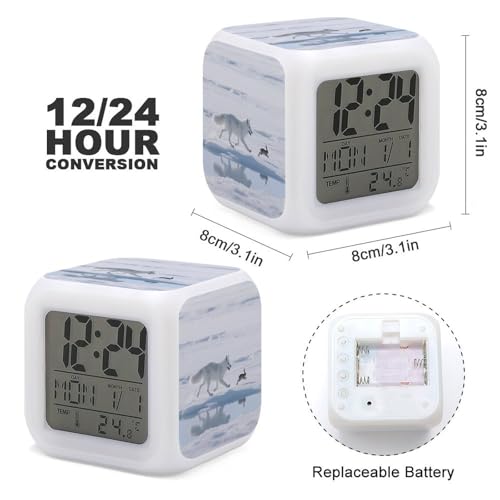Reloj digital con fecha y temperatura LED para personas mayores 3
