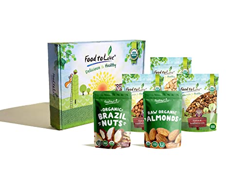 Organic Raw Nuts In A Gift Box - A Variety Pack Of Almonds, Cashews, Brazil Nuts, Hazelnuts, And Walnuts #TOP22
