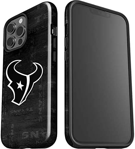 Skinit Impact Phone Case Compatible with iPhone 13 Pro Max - Officially Licensed NFL Houston Texans Black & White Design