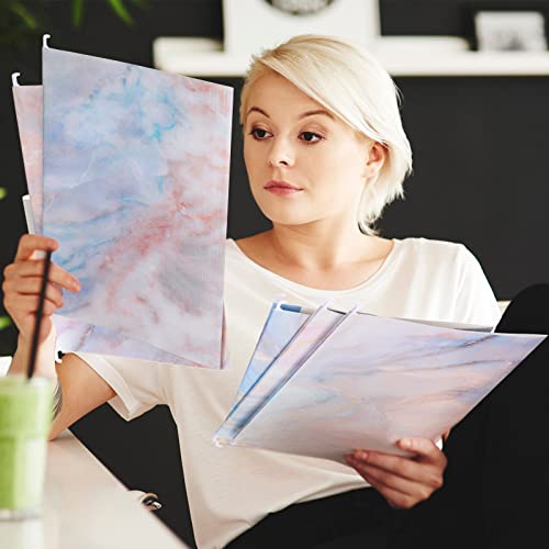 32 Pcs File Folder Value Pack, 8 Pretty Graphic Designs, Including Adjustable Tabs And Inserts, Letter Size Decorative Hanging File Cabinet Inserts Organizer For Desk Office (Marble) #TOP5