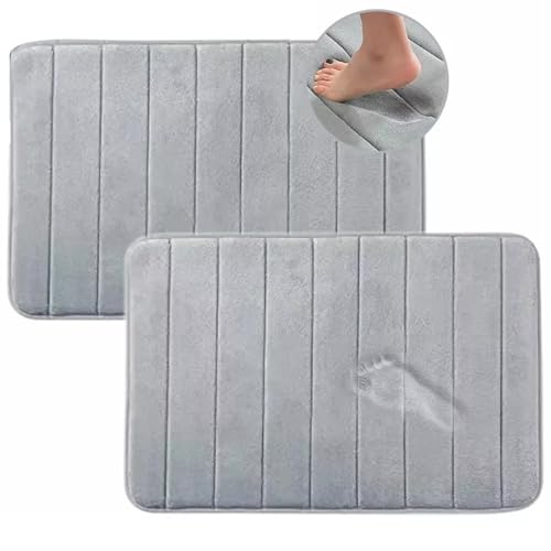 Tapetes Para Baño, Home STAYOUNG 2 Piezas Tapete - Tapete de Baño Antiderrapante Memory Foam,Super Absorbente Antideslizante 24 x 17 Pulgadas,para Baño Bañera Salón Cocina