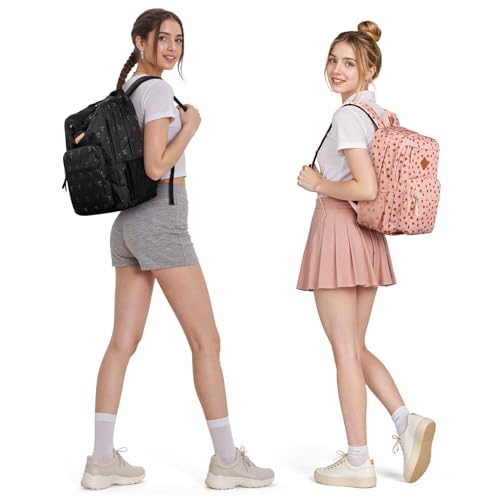 Image of ZORFIN 26L Backpack for College, and Travel: Water Resistant Bookbag - Bow Black