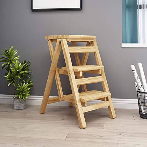 Échelle portable légère en bois et tabouret de bibliothèque - 3