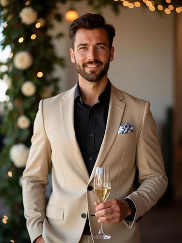 Mens 2 Piece Suit Set Slim Fit Suits for Men Wedding Prom Suit Business Formal Suits Men Two Button Jacket Pants Set2