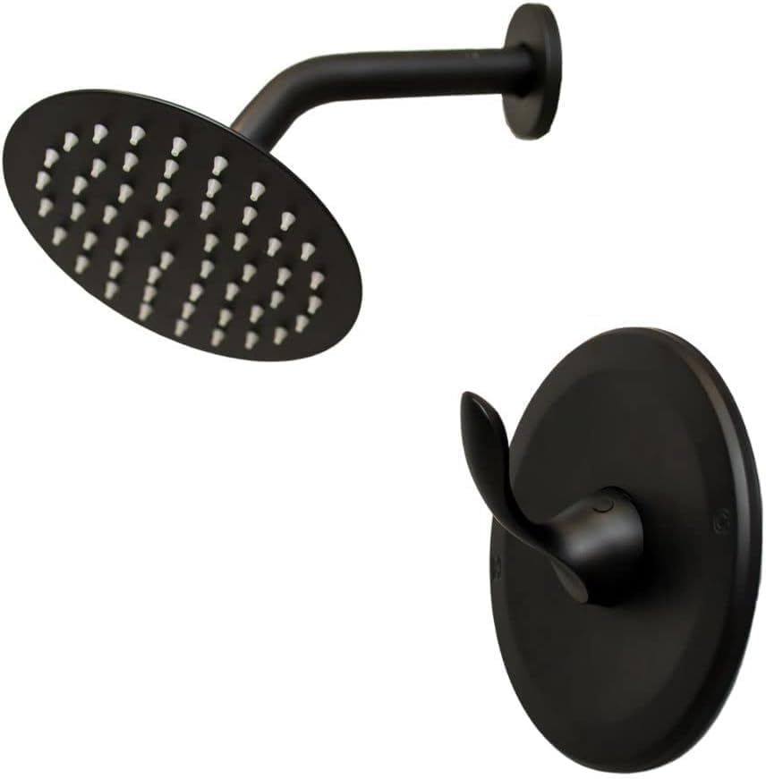 6 Inch Shower Head and Faucet Set with Valve High Pressure Rainfall