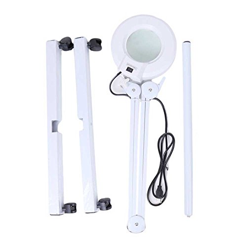 Lupa Estetica Luminaria LED Tripe Rodinhas Dentista Articulavel 110v