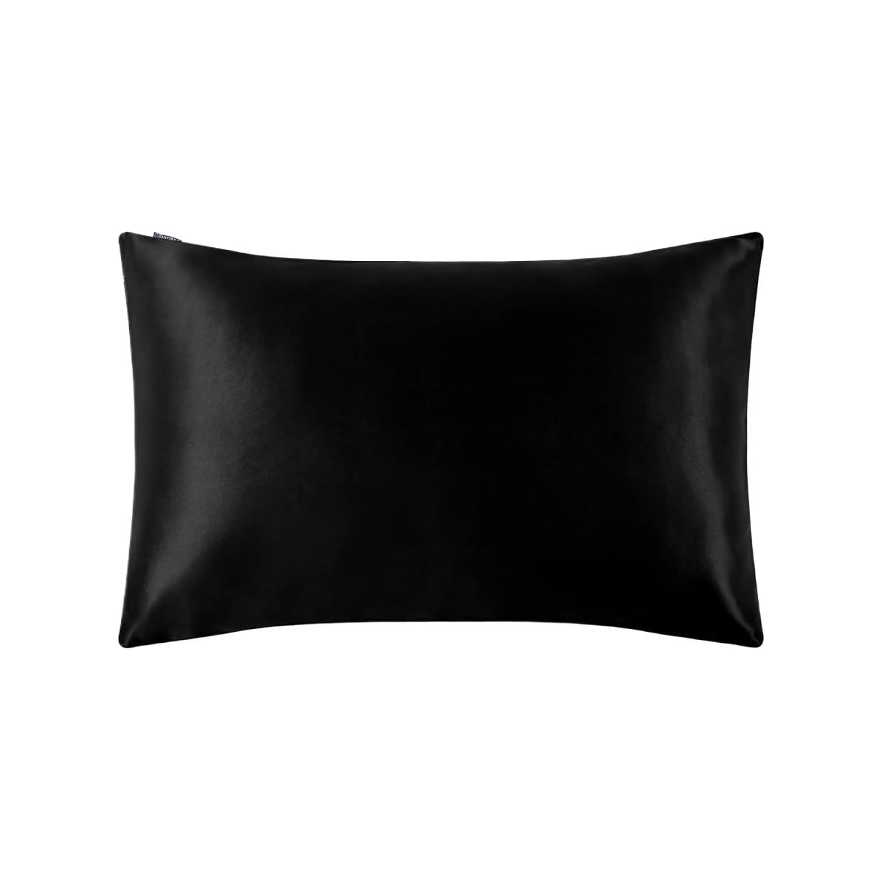 Silk Pillowcase With Hidden Zipper Care for Hair Pillow Cover for Bedding(Black,50x75cm(Queen))