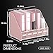 DALTACK Desk Organizers Metal Magazine File Holder with 5 Vertical Compartments Folder Storage Binder Organizer for Office Home School Organization, Pink Plus