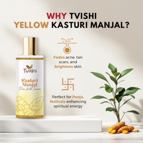 Image of Kasturi Haldi Powder for Face - 50 Gms | Wild Turmeric | Kasturi Manjal for Glowing Skin | Organic Haldi Turmeric Powder for Face & Body | For De-tan, Dark Spots, Acne Control